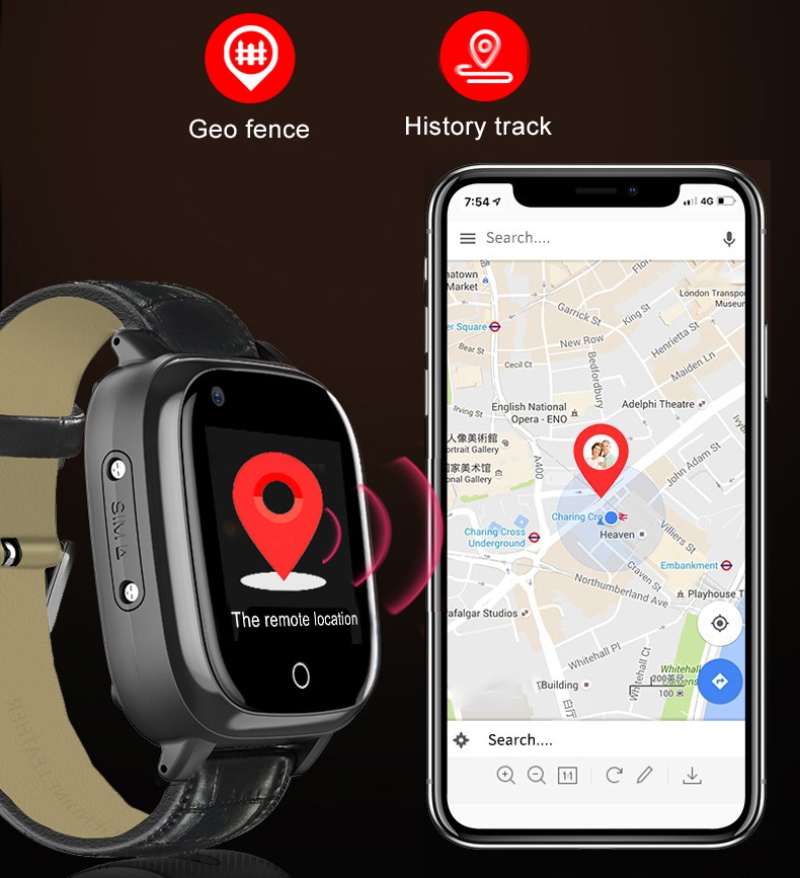 Fall Detection Watch - Montre connectée pour personnes âgées, positionnement