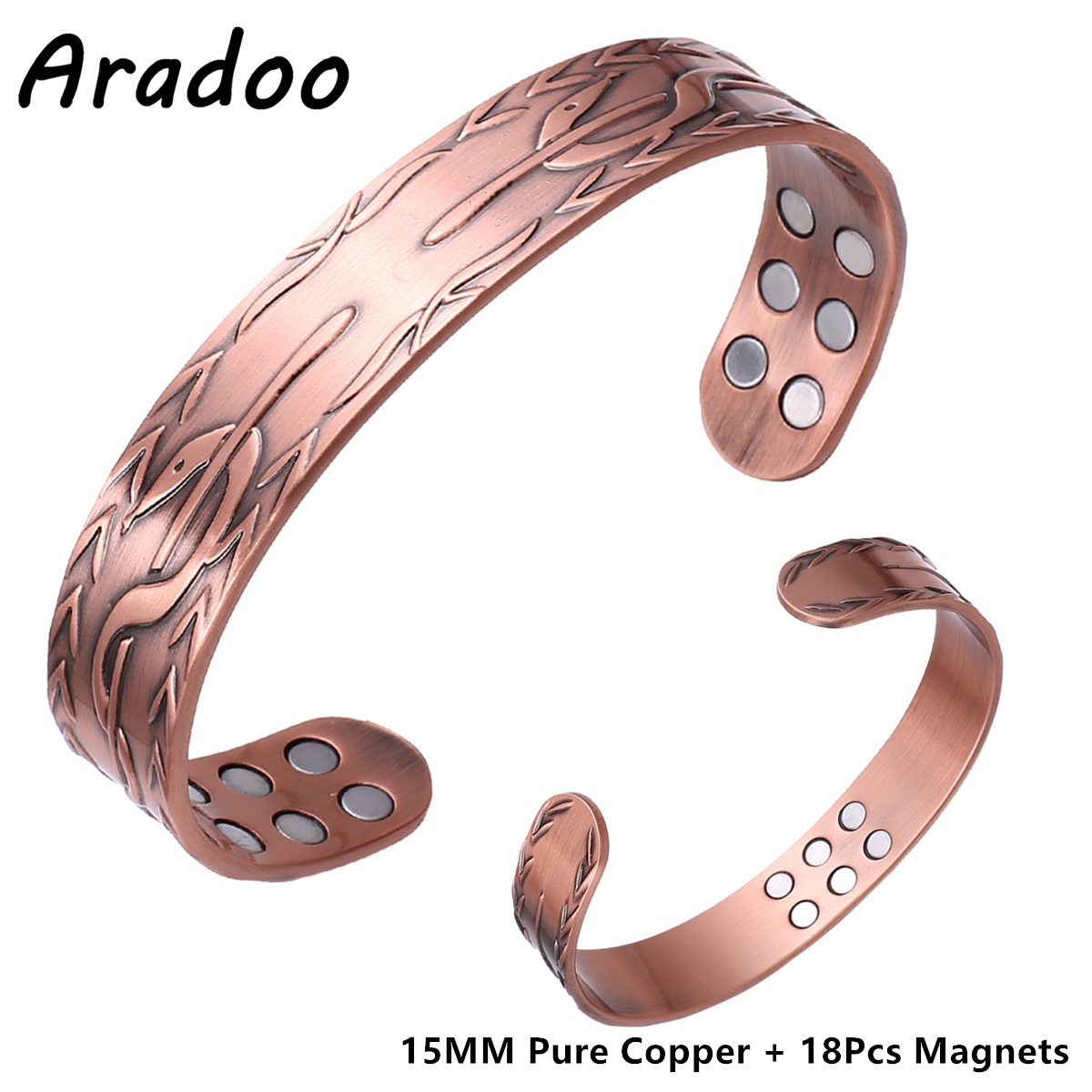 Meditation Headband Eeg - Bracelet manchette en cuivre pur pour