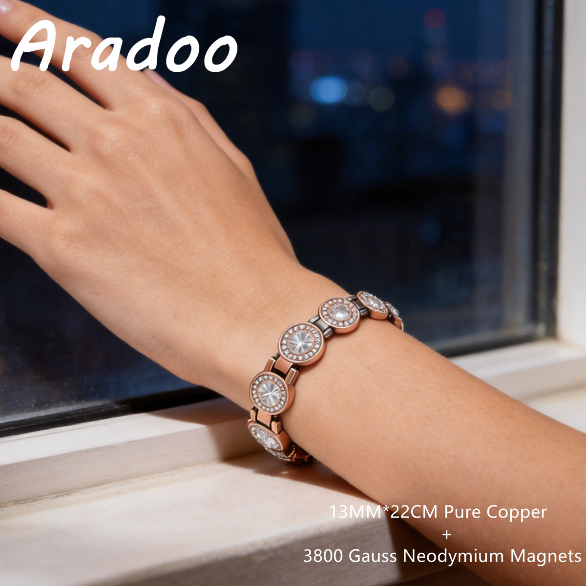 Meditation Headband Eeg - ARADOO Bracelet en cristal magnétique 3800