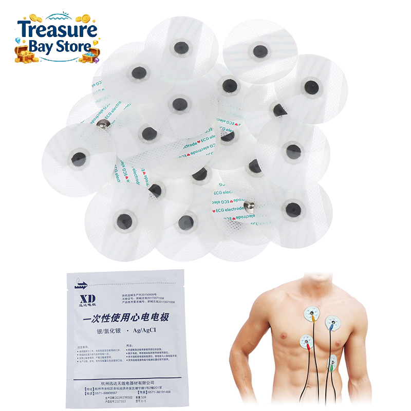 Ecg Patch Monitor - 50 électrodes ECG jetables, patchs électrodes