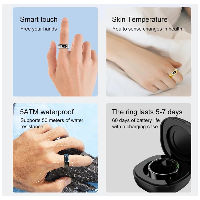 Anneau intelligent avec étui d - Temperature Ring Skin avis et prix