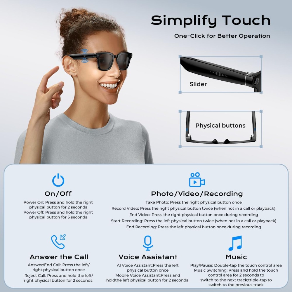 Lunettes caméra HD intelligent - Smart Glasses Lens avis et prix