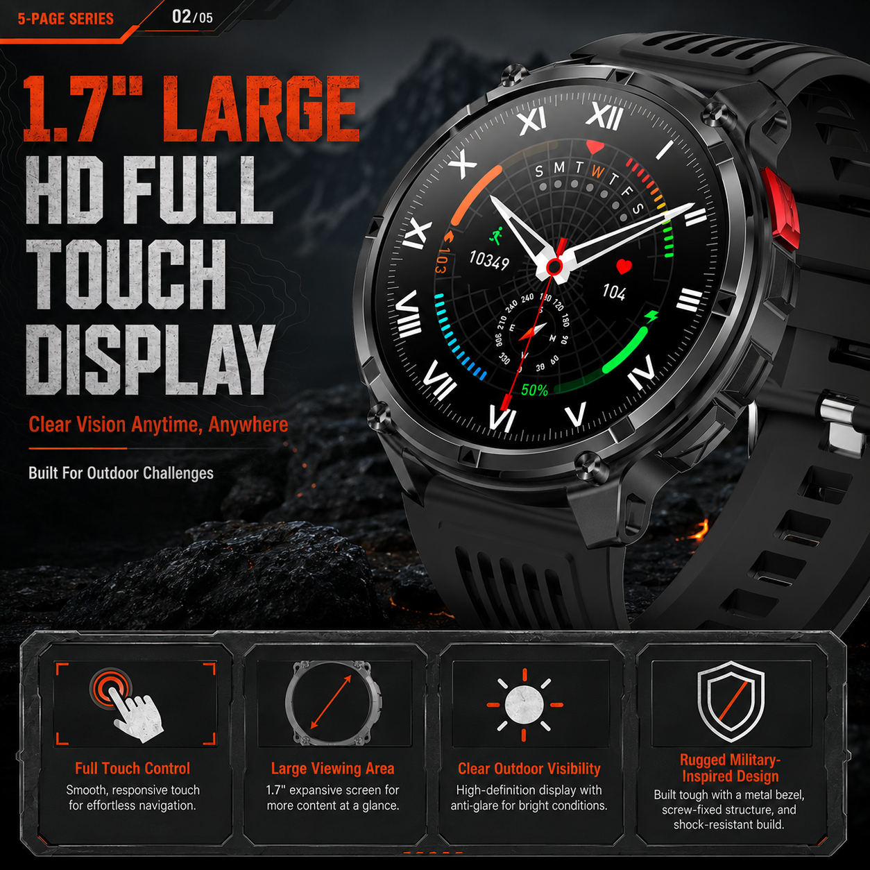 Montre connectée étanche IP68, - Breath Rate Monitor avis et prix
