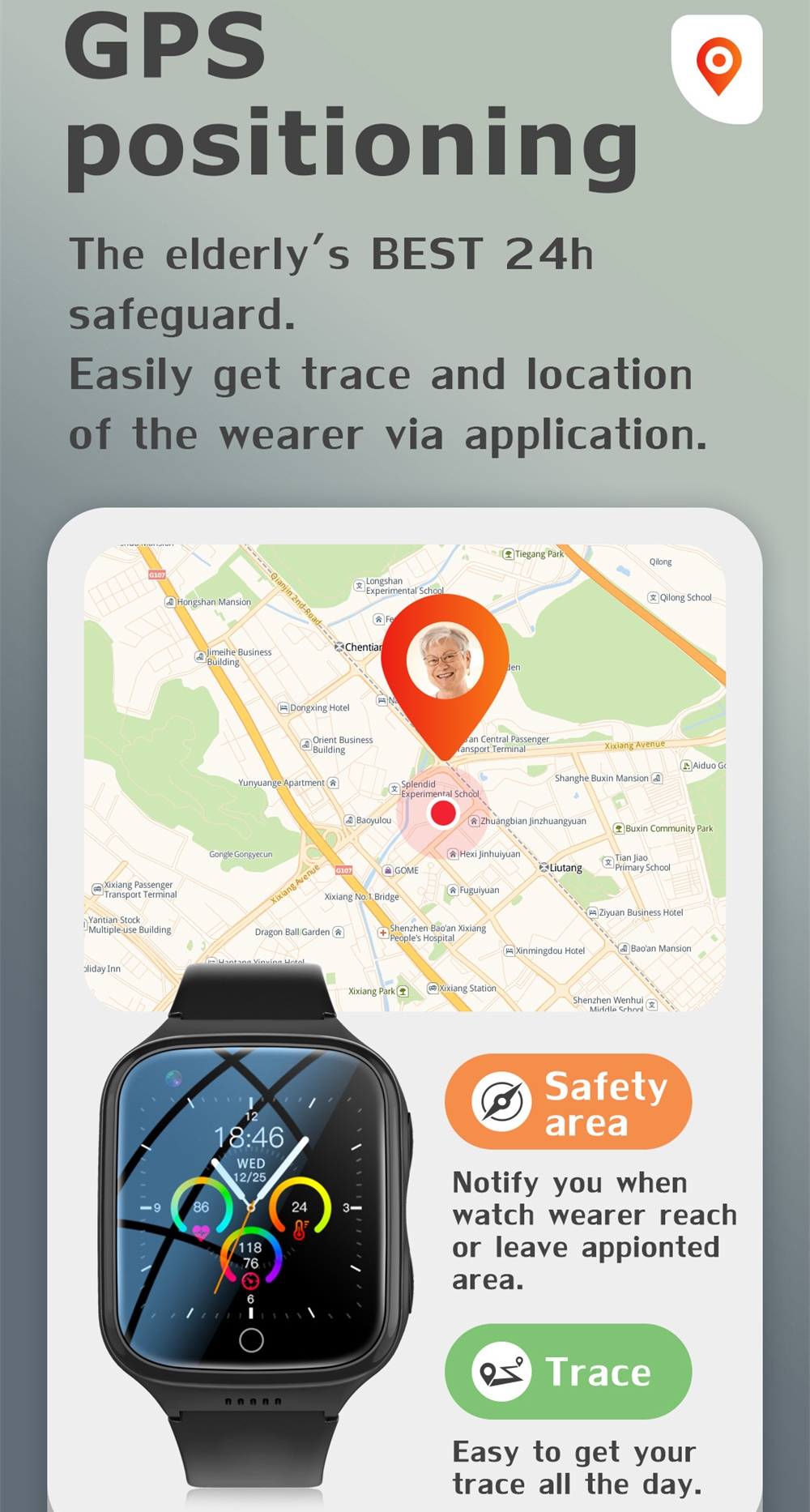Montre connectée anti-chute po - Fall Detection Watch avis et prix