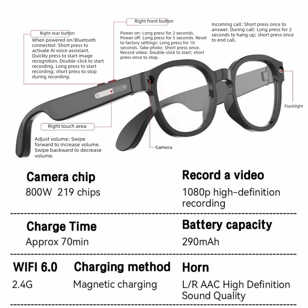 Lunettes intelligentes IA 2-en - Smart Glasses Lens avis et prix