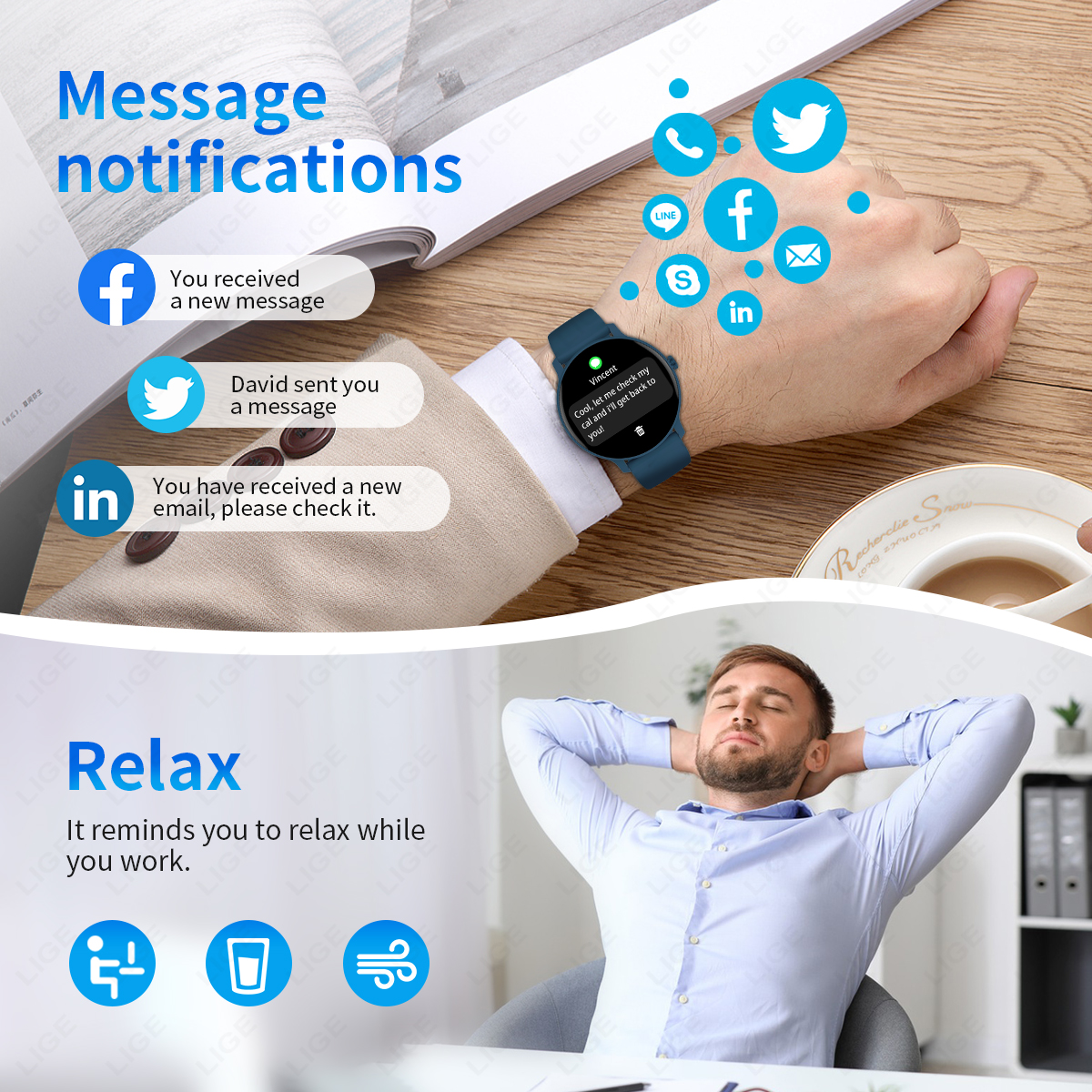 Montre connectée pour hommes 2 - Breath Rate Monitor avis et prix